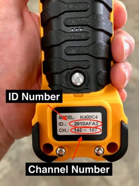 ID Number & Channel on INMOTION K Series Transmitter